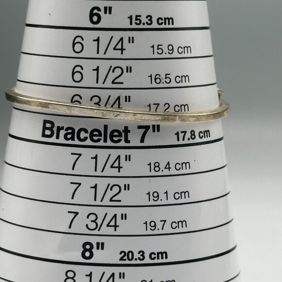 Vintage Alpaca Silver Bracelet Blue Green Inlay Geometric Hinged Cuff 7 Inch - Picture 12 of 15